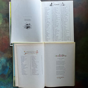 A Child's Garden of Verses written by Robert Louis Stevenson & Mother Goose Nursery Rhymes-both illustrated by Gyo Fujikawa-vintage children's books-view of the copyright & contents pages