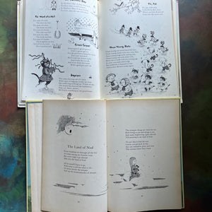 A Child's Garden of Verses written by Robert Louis Stevenson & Mother Goose Nursery Rhymes-both illustrated by Gyo Fujikawa-vintage children's books-view of the black & white illustrations