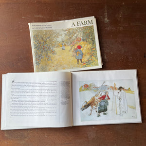 A Farm Written by Lennart Rudstrom with illustrations by Carl Larsson-a depiction of 1800's farm life-vintage book-view of the full-page illustrations