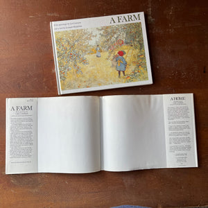 A Farm Written by Lennart Rudstrom with illustrations by Carl Larsson-a depiction of 1800's farm life-vintage book-view of the inside flaps of the dust jacket
