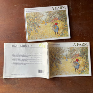 A Farm Written by Lennart Rudstrom with illustrations by Carl Larsson-a depiction of 1800's farm life-vintage book-view of the front & back cover of the dust jacket