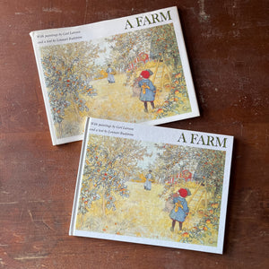A Farm Written by Lennart Rudstrom with illustrations by Carl Larsson-a depiction of 1800's farm life-vintage book-view of the front cover & matching dust jacket cover