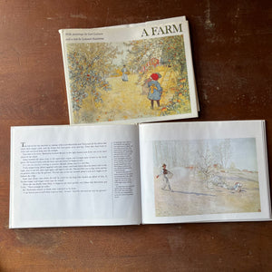 A Farm Written by Lennart Rudstrom with illustrations by Carl Larsson-a depiction of 1800's farm life-vintage book-view of the full-page illustrations