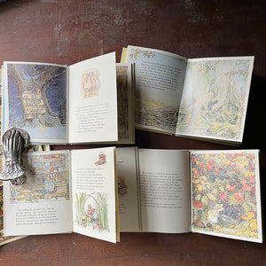 vintage children's short stories, vintage picture books - A Year in Brambly Hedge Book Set stories and illustrations by Jill Barklem-Spring Story, Summer Story, Autumn Story & Winter Story - view of the illustrations