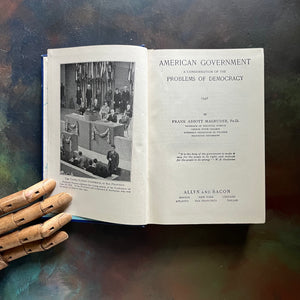 American Goverment 1946 written by Frank Abbot Magruder, Ph.D.-Antiquarian United States History Book-view of the title page