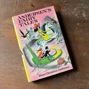 vintage children's chapter book, classic stories, must read children's book, Junior Deluxe Editions - Andersen's Fairy Tales written by Hans Christian Andersen with illustrations by Leonard Weisgard - view of the dust jacket's front cover