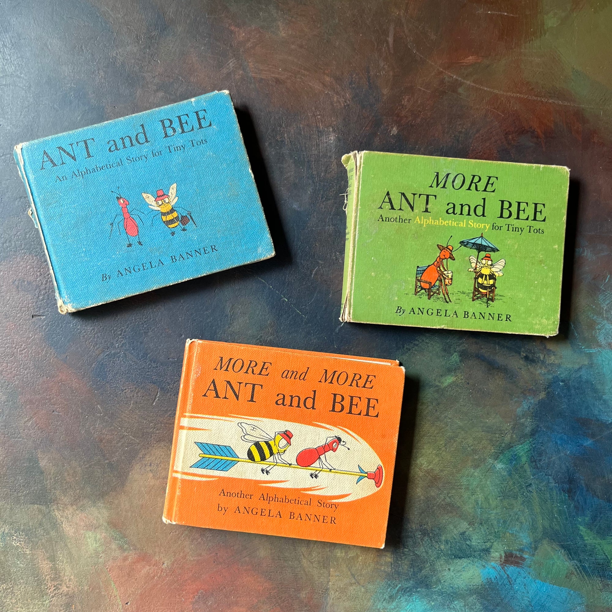 Set of Three Ant and Bee Books by Angela Banner-Ant and Bee-More Ant and Bee-More and More Ant and Bee-vintage picture books for children-view of the front covers