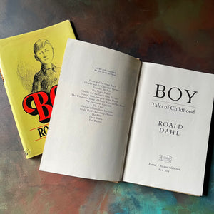 Boy by Roald Dahl-autobiography-vintage children's non-fiction book-view of the title page