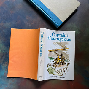Captains Courageous by Rudyard Kipling with illustrations by Lawrence Beall Smith-classic children's literature-Junior Deluxe Editions Book Club Book-view of the dust jacket's front & back covers