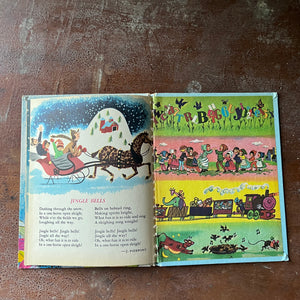 vintage children's storybook, vintage Christmas - Christmas Favorites a 1978 Wonder Book - view of the back, inside cover