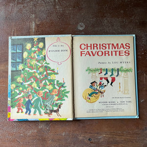 vintage children's storybook, vintage Christmas - Christmas Favorites a 1978 Wonder Book - view of the inside cover with title page & copyright information