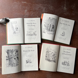 Classic A. A. Milne Book Set-When We Were Very Young, Now We Are Six, Winnie the Pooh, and The House at Pooh Corner written by A. A. Milne with illustrations by Ernest H. Shepard - view of the title pages