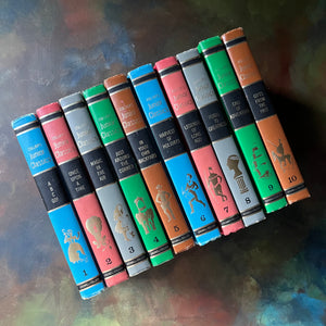 Collier's Junior Classics Complete 10 Volume Book Set-vintage children's storybooks-hours of reading fun-view of the colorful spines