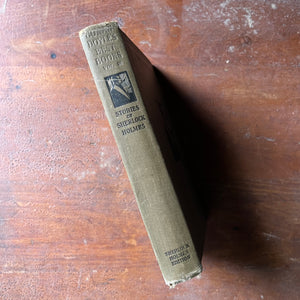 vintage mystery book - Conan Doyle's Best Books in Three Volumes-The White Company-Beyond the City-Sherlock Holmes Edition written by Sir Arthur Conan Doyle - view of the spine