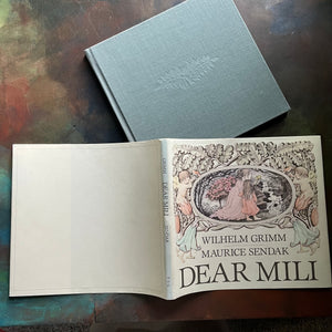 Dear Mili written by Wilhelm Grimm with illustrations by Maurice Sendak-a children's fairy tale-view of the dust jacket's outside cover