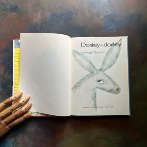 Donkey-Donkey Written & illustrated by Roger Duvoisin-Parent's Magazine Press Edition-vintage children's picture book-view of the title page