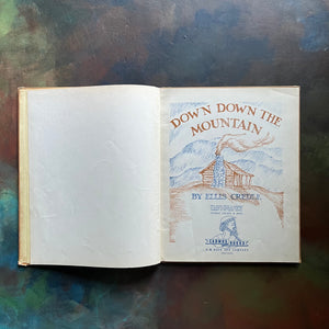 Down Down The Mountain written and illustration by Ellis Credle-vintage children's picture book-award winning book-view of the title page
