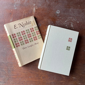 E. Nesbit A Biography by Doris Langley Moore-first edition-vintage children's author biography - front cover with two blocks of design that mimics the dust jacket