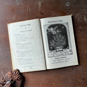 vintage children's book, vintage fairy tales - First Fairy Tales retold by Mildred L. Kerr and Frances Ross with illustrations by Mary Sherwood Jones and Ray Evans, Jr. published in 1946 by Charles E. Merrill Books - view of the copyright & contents