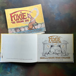 Foxie by Ingri and Edgar Parin D'Aulaire-1969 First Edition-Foxie the Singing Dog-vintage children's picture book-view of the title page