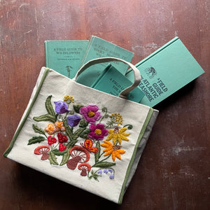 RESERVED - Paragon Floral Woodland Crewel Embroidery Tote Bag