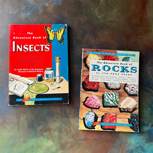 Golden Capital Young Adventure Books-The Adventure Book of Rocks-The Adventure Book of Insects-vintage children's living science books-view of the front covers