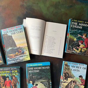 Hardy Boys Mystery Series Starter Set by Franklin W. Dixon-Volumes 1 through 7-vintage chapters books-adventure books for boys-view of the copyright