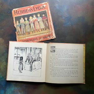 Henner's Lydia-story and pictures by Marguerite De Angeli-antique children's picture book-living history book-view of the black & white illustrations