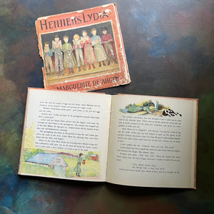 Henner's Lydia-story and pictures by Marguerite De Angeli-antique children's picture book-living history book-view of the illustrations & inside content