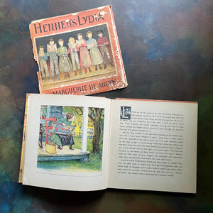 Henner's Lydia-story and pictures by Marguerite De Angeli-antique children's picture book-living history book-view of the illustrations in color