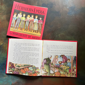 Henner's Lydia written & illustrated by Marguerite de Angeli-vintage children's chapter book-living history book-view of the color illustrations