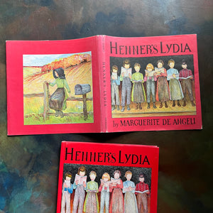 Henner's Lydia written & illustrated by Marguerite de Angeli-vintage children's chapter book-living history book-view of the dust jacket's outside cover