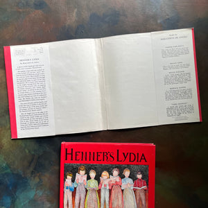 Henner's Lydia written & illustrated by Marguerite de Angeli-vintage children's chapter book-living history book-view of the dust jacket's inside flaps