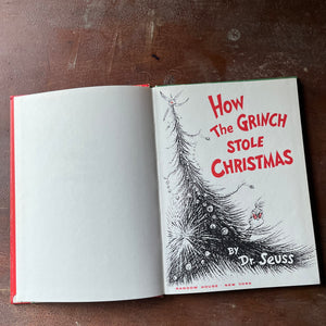 vintage children's picture book, vintage children's Christmas story - How the Grinch Stole Christmas written & illustrated by Dr. Seuss 1957 Edition - view of the title page