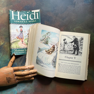 Illustrated Junior Library Editions-Heidi by Johanna Spyri with illustrations by William Sharp-vintage children's classic literature-view of the full-color illustrations
