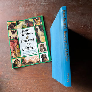 vintage children's animal stories, vintage short stories for children - James Herriot's Treasury for Children - view of the spine