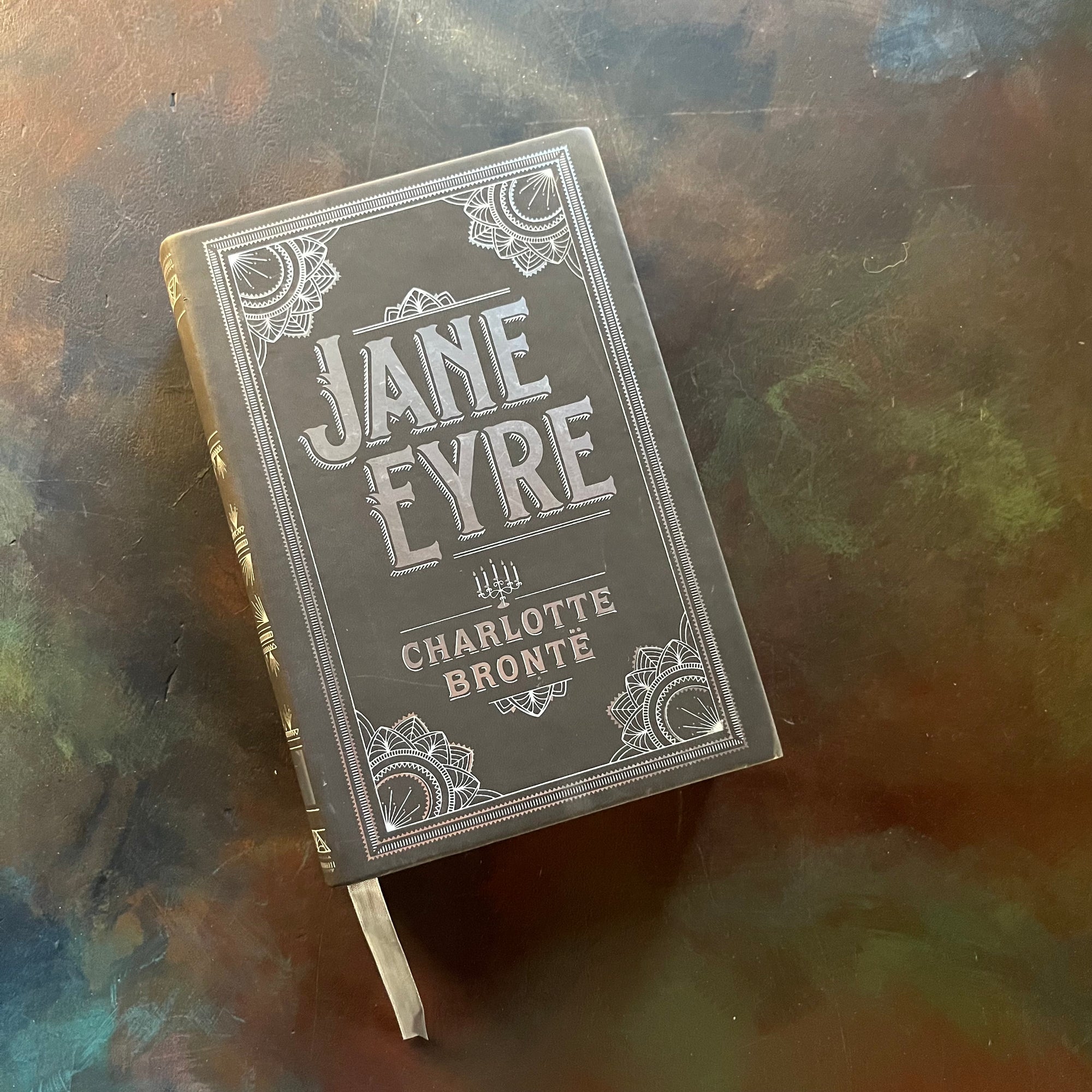 Jane Eyre Written by Charlotte Bront-2016 Barnes & Noble Leatherbound Edition-classic English literature-view of the front cover