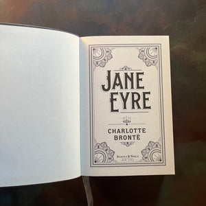 Jane Eyre Written by Charlotte Bront-2016 Barnes & Noble Leatherbound Edition-classic English literature-view of the title page