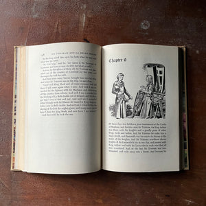 vintage children's chapter book, Illustrated Junior Library Edition, classic literature - King Arthur and His Knights by Sir Thomas Malory's Le Mort d'Arthur Edited by Sidney Lanier with illustrations by Florian - view of the black and white illustrations