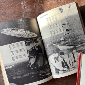 vintage children's history, chapter books - Pair of Landmark Series Books: The Story of the U. S. Coast Guard & From Pearl Harbor to Okinawa - view of the photographs of The U.S. Coast Guard
