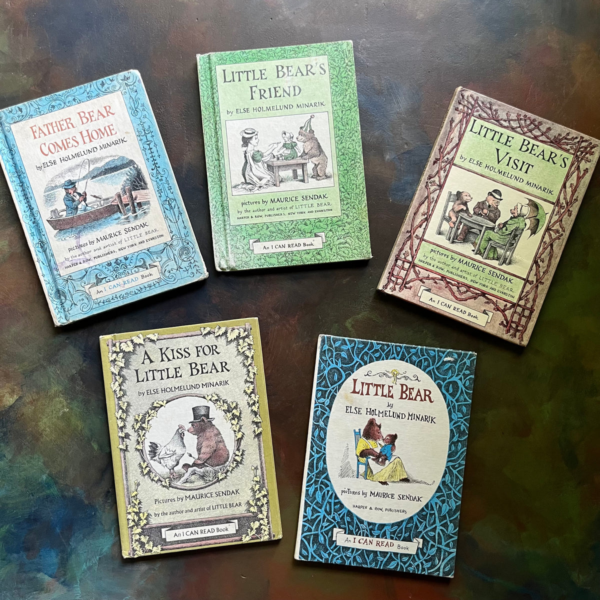 Little Bear Book Set by Else Holmelund Minarik-vintage weekly reader books illustrated by Maurice Sendak-vintage picture books-view of the front covers