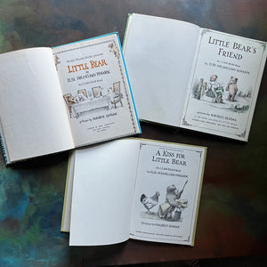 Little Bear Book Set by Elsie Holmelund Minarik with illustrations by Maurice Sendak-vintage children's picture books-view of the title pages