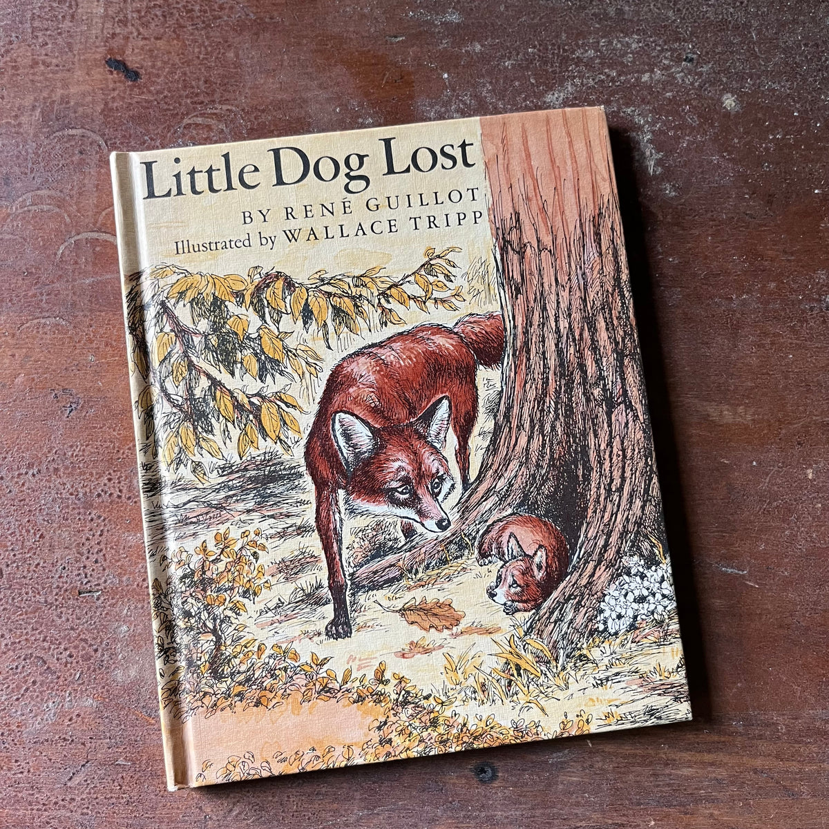 vintage children's chapter book, vintage Weekly Reader Children's Book Club Edition - Little Dog Lost by Rene Guillet with illustrations by Wallace Tripp - view of the front cover