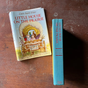 vintage children's chapter book - Little House on the Prairie written by Laura Ingalls Wilder with illustrations by Garth Williams - view of the spine