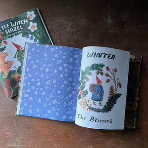 children's picture book, modern fairy tale - Little Witch Hazel A Year in the Forest story and illustrations by Phoebe Wahl - view of the view of the winter page