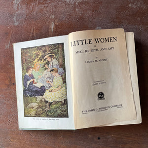 Little Women by Louisa May Alcott-1924 John C. Winston Company Edition-Illustrations by Clara M. Burd-view of the title page & frontispiece 