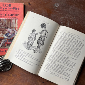 Lob Lie by the Fire The Story of a Short Life by Mrs. Ewing-vintage Dent Dutton Children's Classic Edition-vintage children's chapter book-view of the black & white illustrations