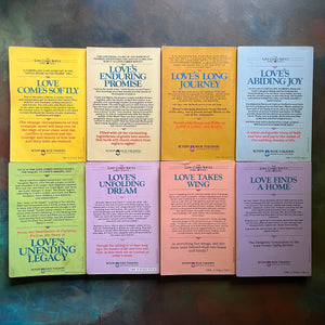 Love Comes Softly Complete 8 Book Set written by Janette Oke-vintage children's chapter books-Christian Historical Fiction-view of the back covers