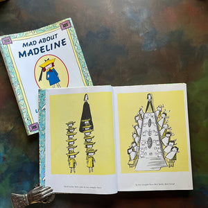 Mad About Madeline by Ludwig Bemelmans-The Complete Tales-vintage children's stories-view of the illustrations in black, yellow & white