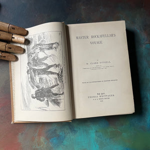 Master Rockafellar's Voyage by W. Clark Russell-1891 Edition-antique adventure book for boys-view of the title page & frontispiece